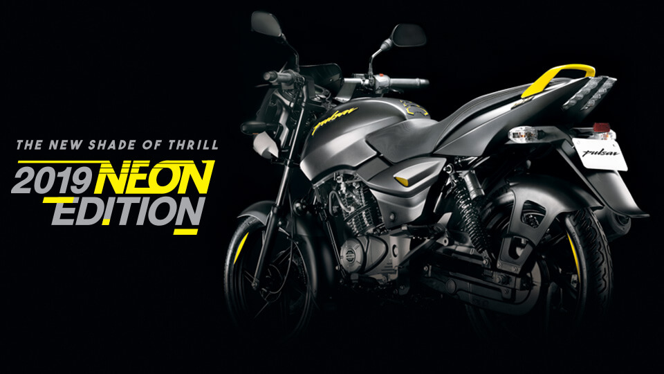 Bajaj Pulsar 150cc Neon Motorcycle Black and Yellow Bajaj Pulsar 150cc Neon Motorcycle