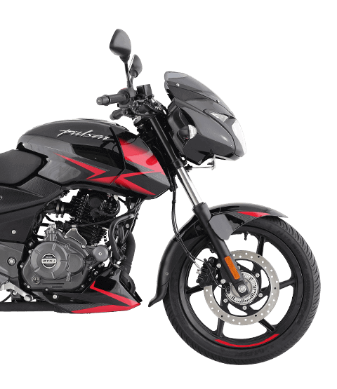 Black and Red Bajaj Pulsar 150cc Twin Disk with ABS Motorcycle for mobile view