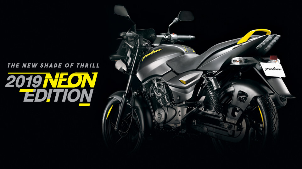 Black and Yellow Bajaj Pulsar 150cc Neon Motorcycle 
