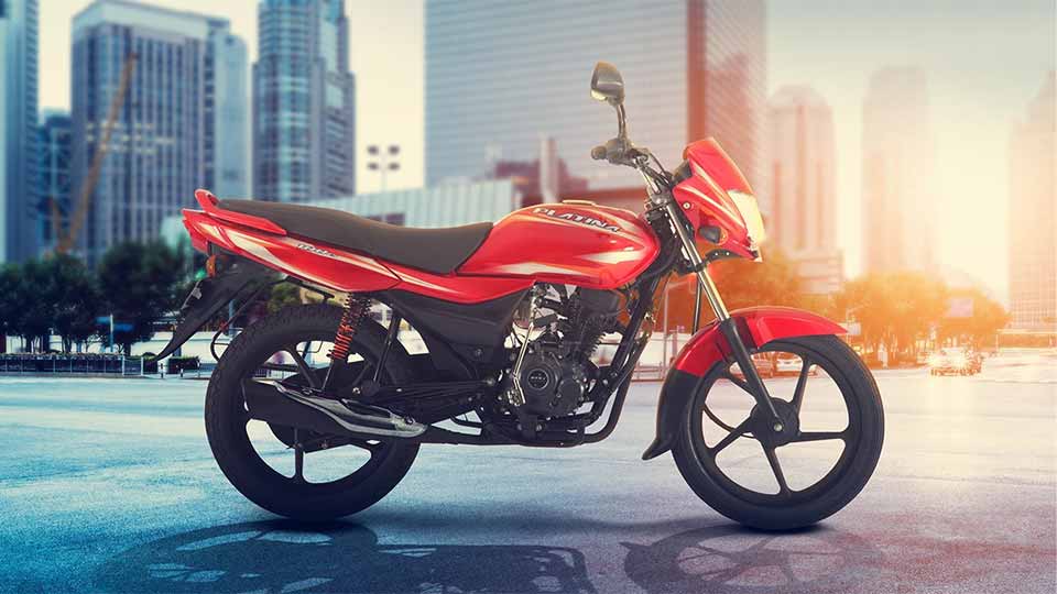 Red Color Bajaj Platina 100cc ES LED DRL Motorcycle  